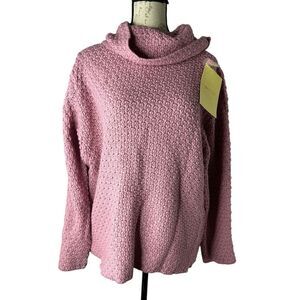 Modern Soul Size XL QVC Pink Sweater Long‎ Sleeves Knit Turtleneck Sweater NEW